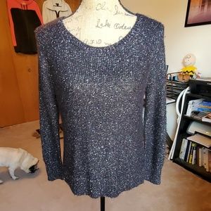 Apt.9 black/silver metallic sequined sweater